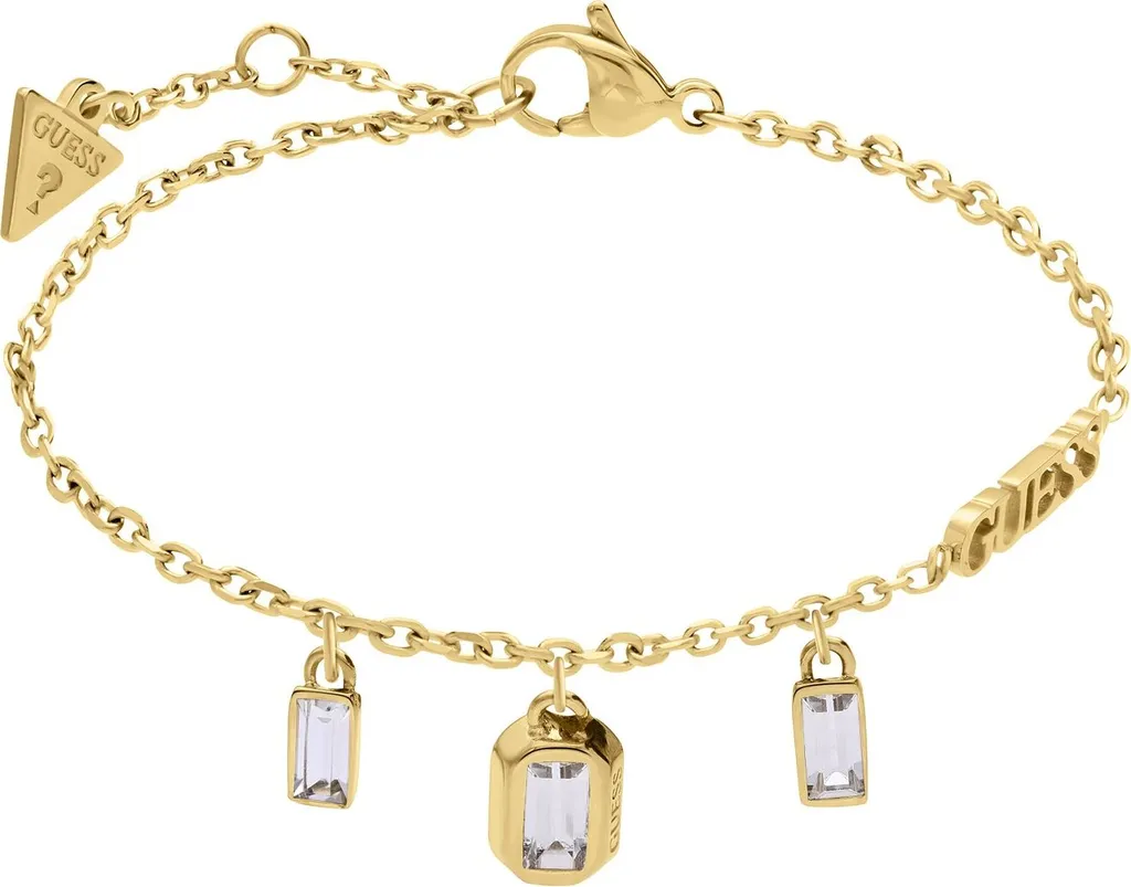 GUESS Bracelet pour femme Hashtag en acier doré avec logo iconique