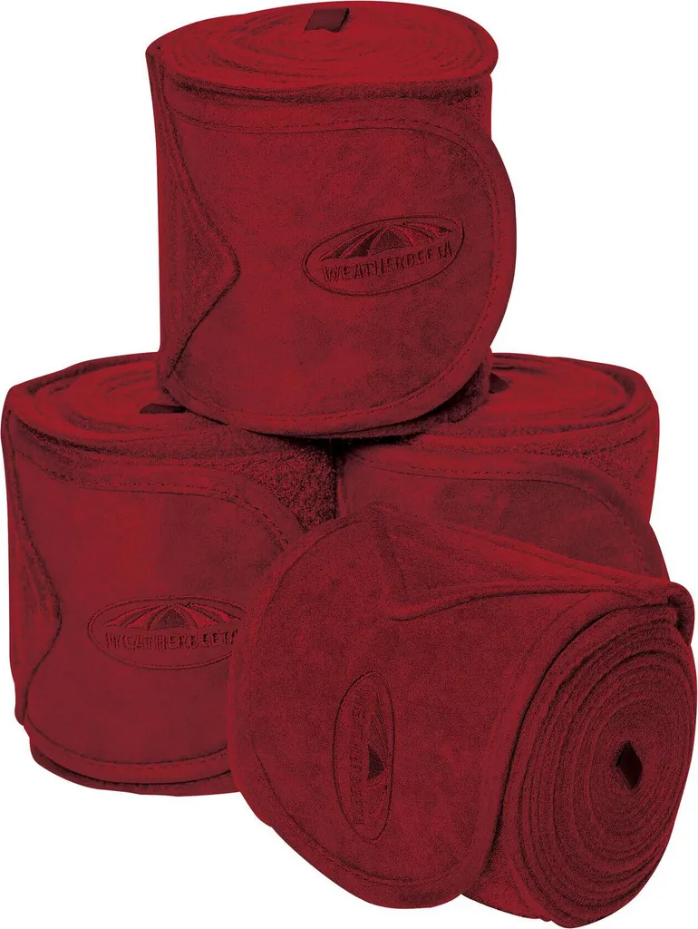 Weatherbeeta Bandages Polaires WB668 - Set de 4 Bandes 3,5m Marron Rouge