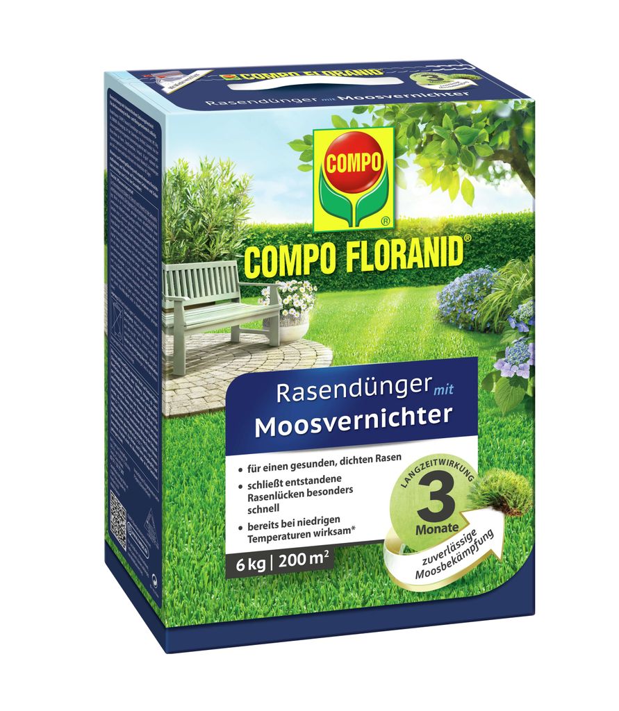 COMPO Floranid Rasendünger mit Moosvernichter 6 kg