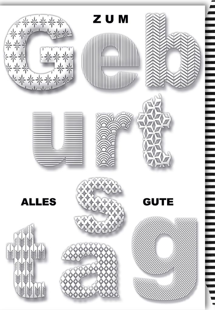 Geburtstag - Glückwunschkarte im Format 11,5 x 17 cm mit Umschlag