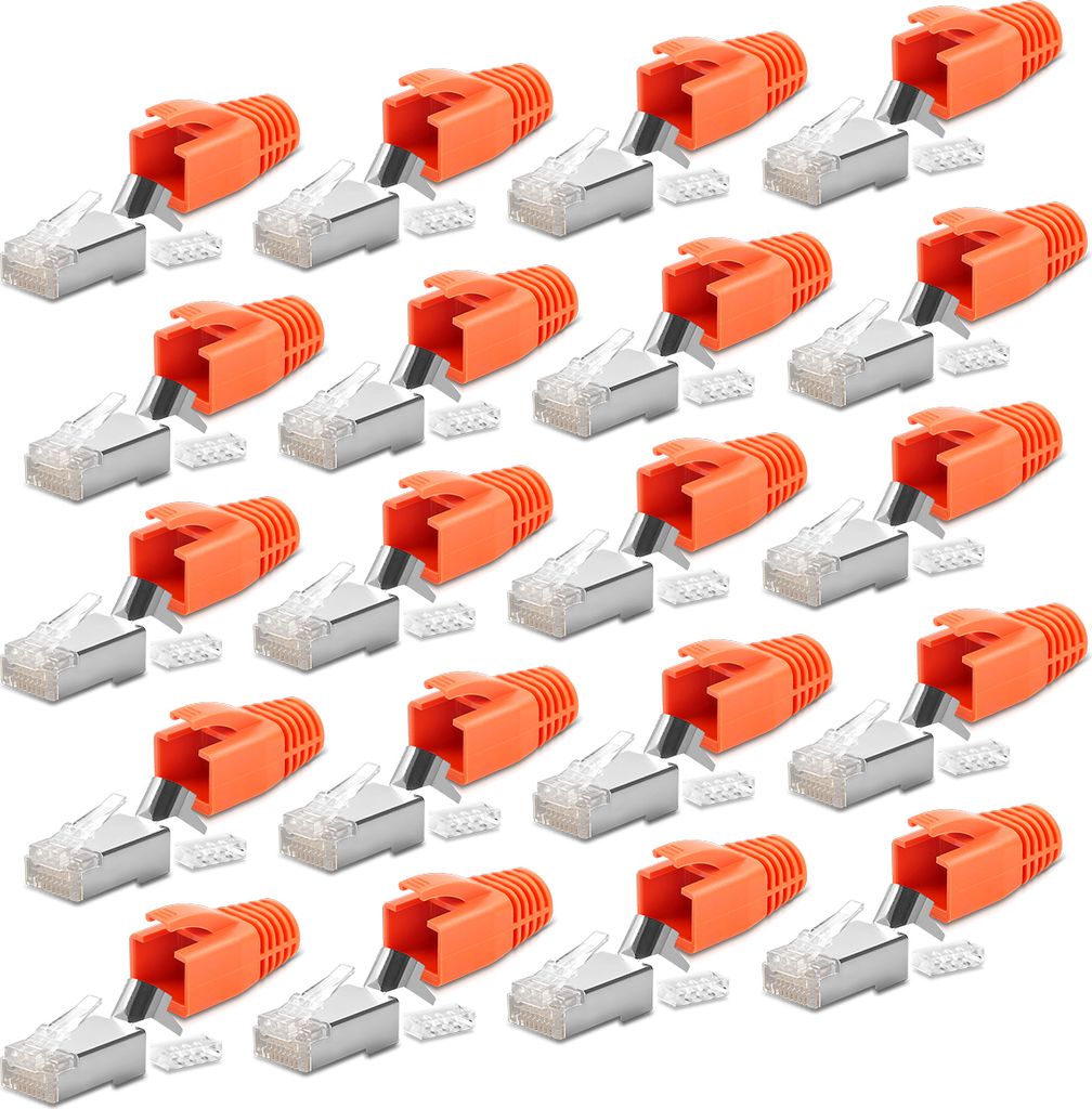 Netzwerkstecker CAT7 CAT6A CAT6 RJ45 20x Netzwerk Stecker vergoldet Crimpstecker