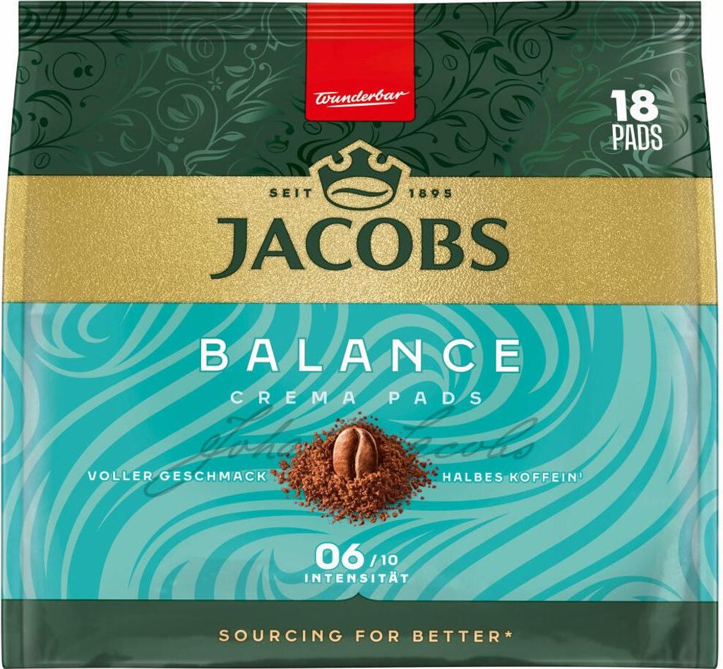 Jacobs Crema Pads Balance | 18 Senseo kompatible Pads 118 g Produktbild 