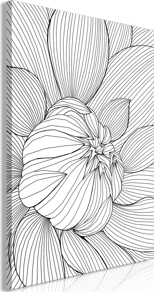 Vlies Leinwandbild - Flower Line (1 Part) Vertical 40x60 cm Blumen b-A-0675-b-a