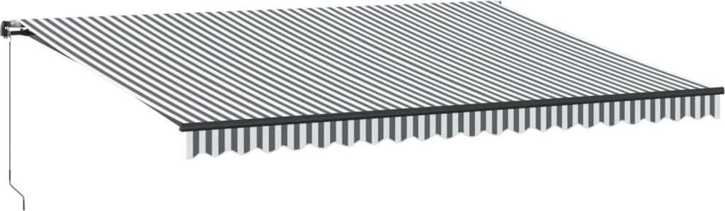 vidaXL Markise Manuell mit LEDs Anthrazit & Weiß 500x350 cm