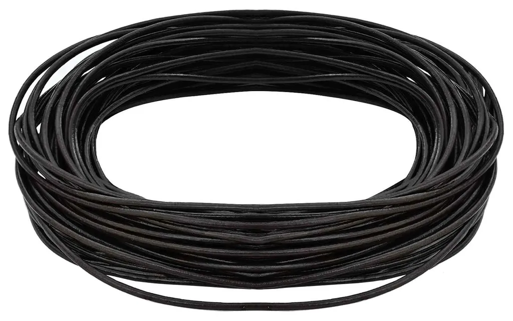 Cordon de cuir marron foncé Ø2 mm x 50 m pour bijoux et maroquinerie