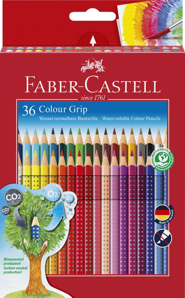 Faber Castell Buntstift Colour Grip 3,3 mm 36er Kartonetui Produktbild 