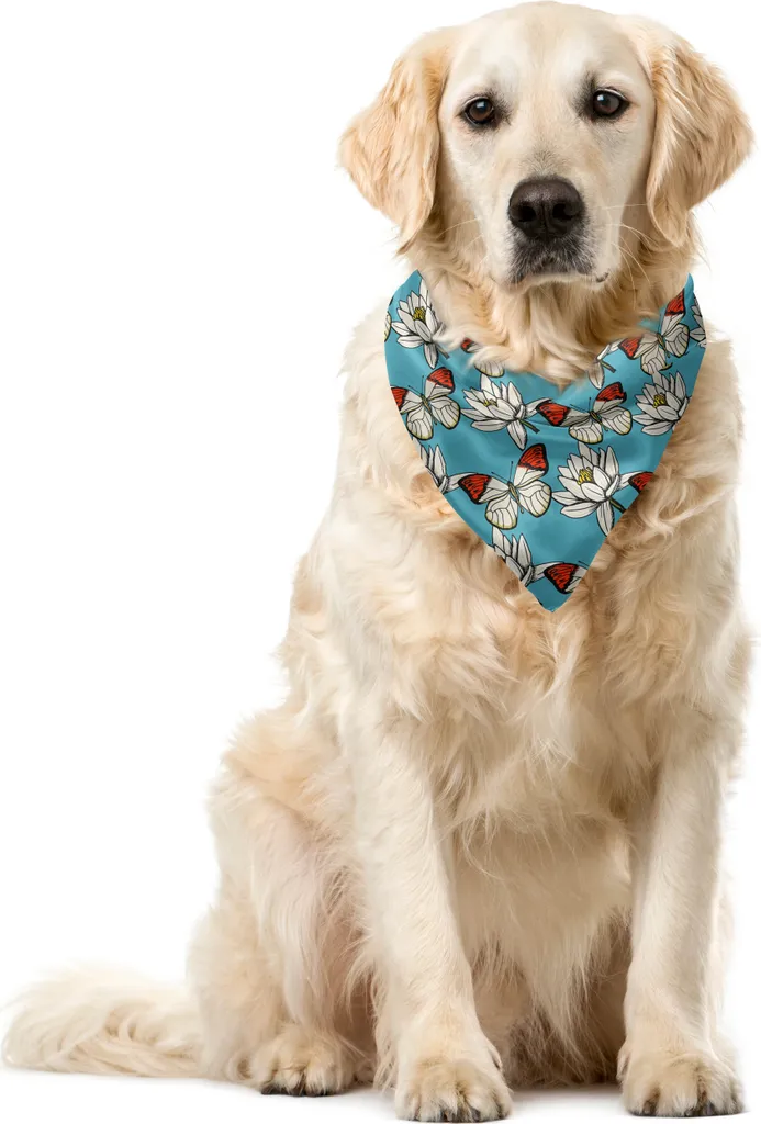 Bandana ABAKUHAUS Pet Fashion Farfalle Blu Guscio d'Uovo 40cm