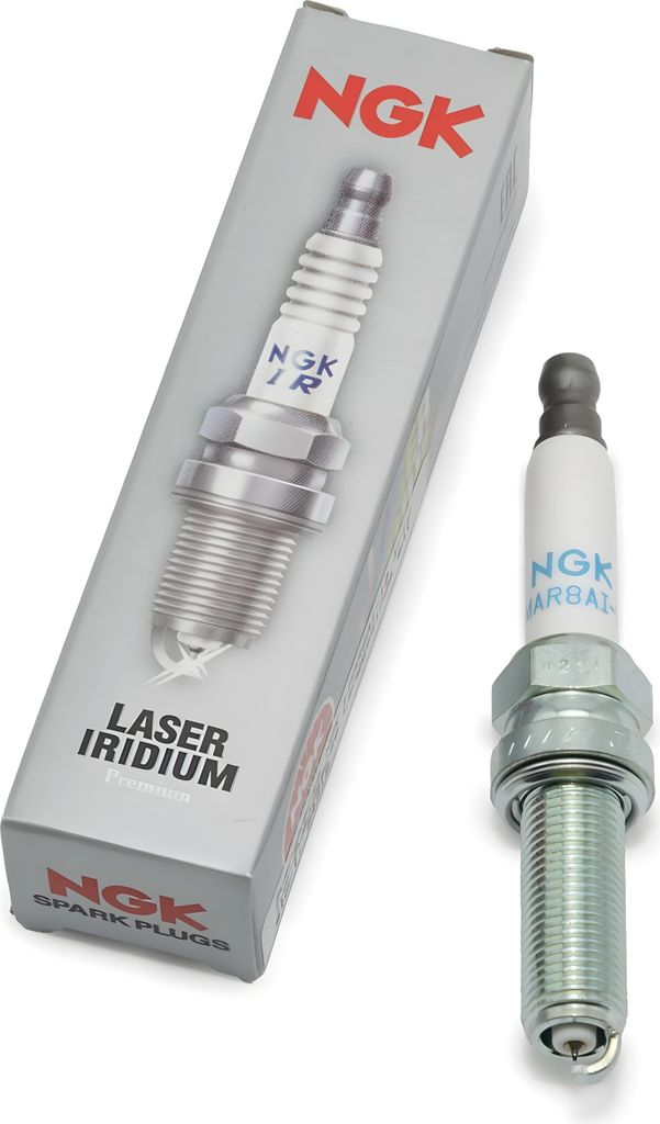 Zündkerzen Set NGK 10x LMAR8AI-10 Iridium-Zündkerze entstört, 26,5mm besonders langes Gewinde Ø 10,0mm Hex 14,0mm, Elektrodenabstand 1,10mm, W...