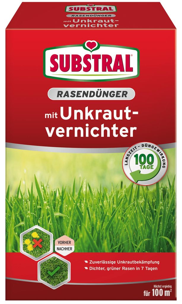 Substral Rasendünger mit Unkrautvernichter für 100 m² 2 kg Produktbild 