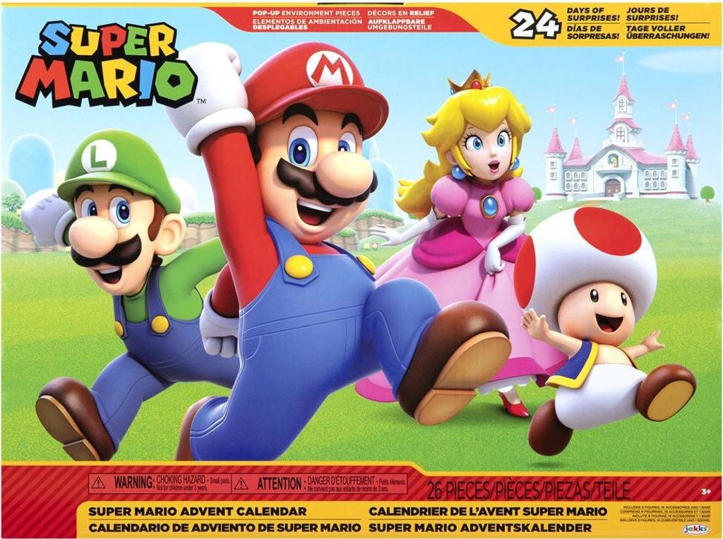 Super Mario Bros Adventskalender mit 24 Sammelgegenständen
