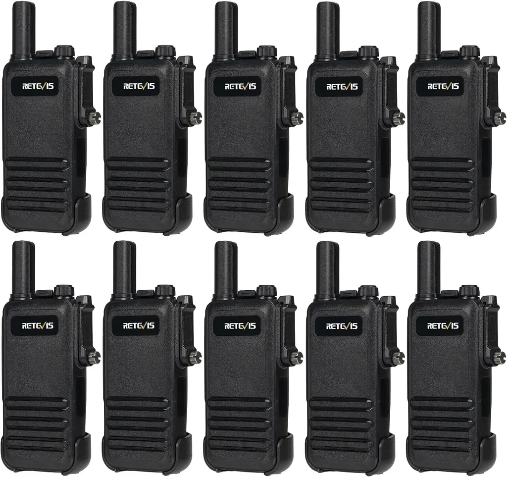 Talkie-Walkie Étanche IP67 avec Fonction VOX et Batterie 1000mAh 10 Pcs