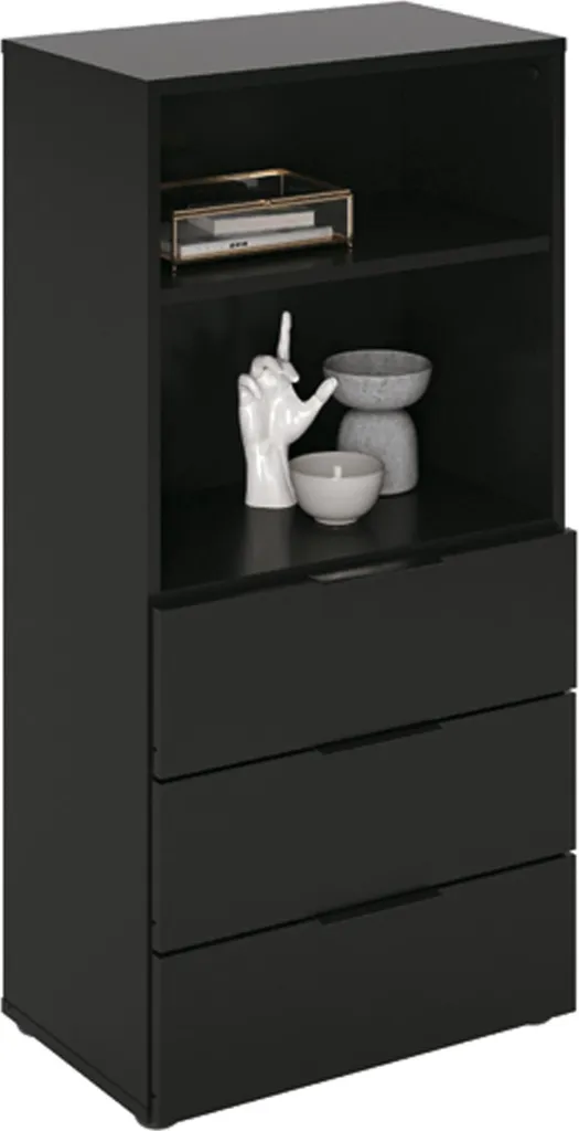Petite Commode Entrée Domenico Noir Perle 101 cm - Optimisation Espace