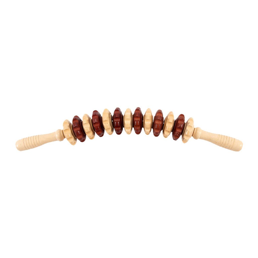 13 Räder Tragbare hölzerne Faszien-Massagerolle Holz Geschenke für Taille Beine Rücken