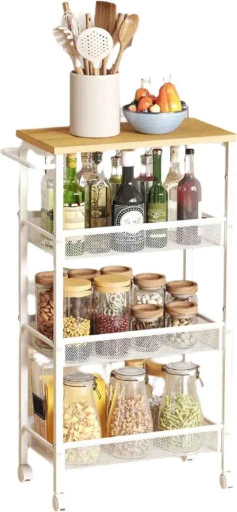 Chariot de Cuisine pour Niche Étroite - Organisateur Mobile de 22 cm