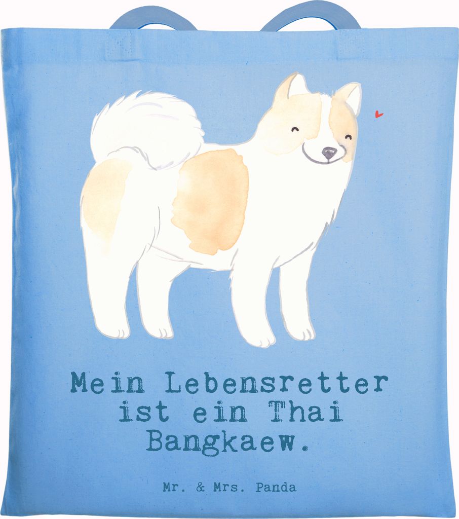 Mr. & Mrs. Panda Tote Bag Thai Bangkaew Lebensretter - Sky Blue - Geschenk, Laptoptasche, dokumententasche, Dog, Einkaufstasche, Tasche, Schultasche