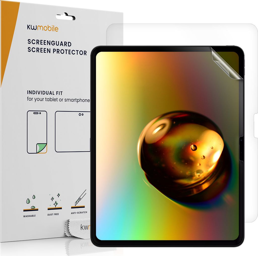 kwmobile 2x Tablet Schutzfolie kompatibel mit Apple iPad Pro 13" (2024) Folie - Full Screen Protector - Tablet Displayfolie entspiegelt