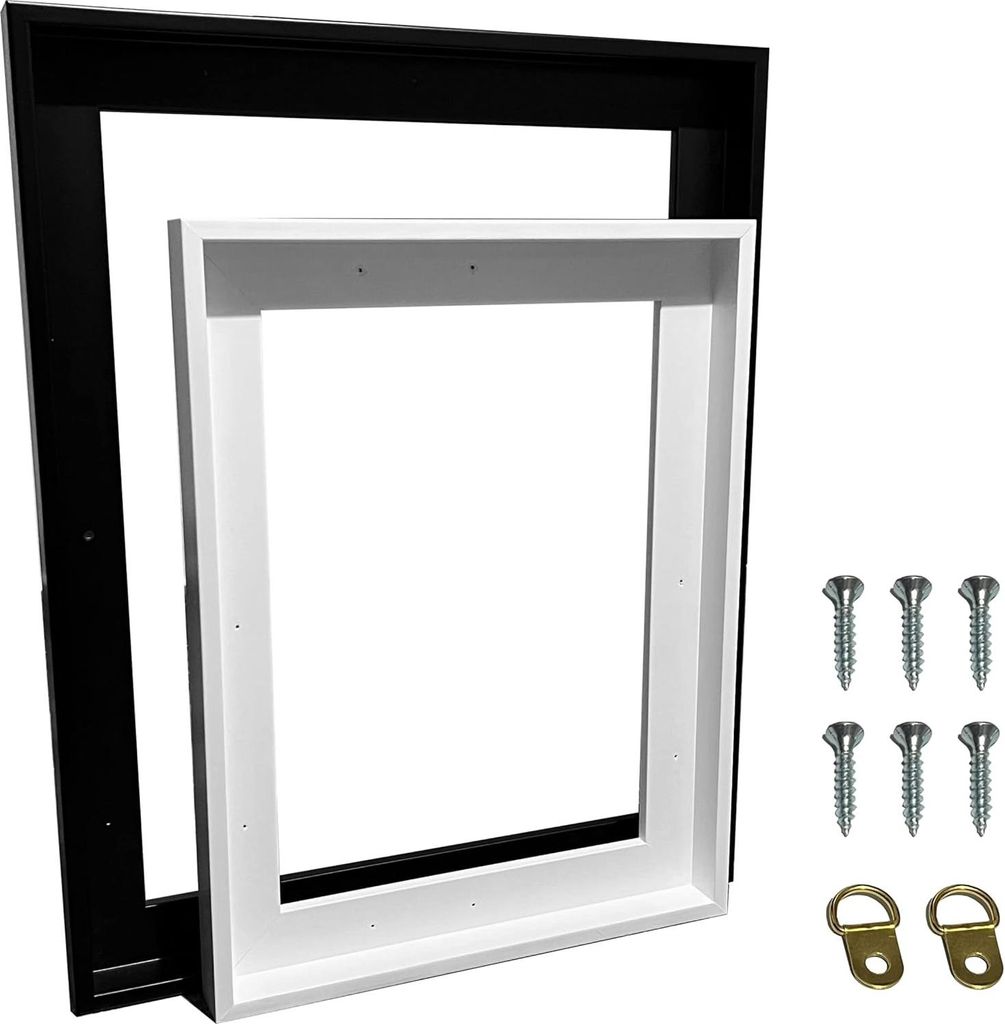 Schwebender Leinwandrahmen - elegantes Design - 1 Stück - schwarz - Kiefernholz - 40 x 60 cm