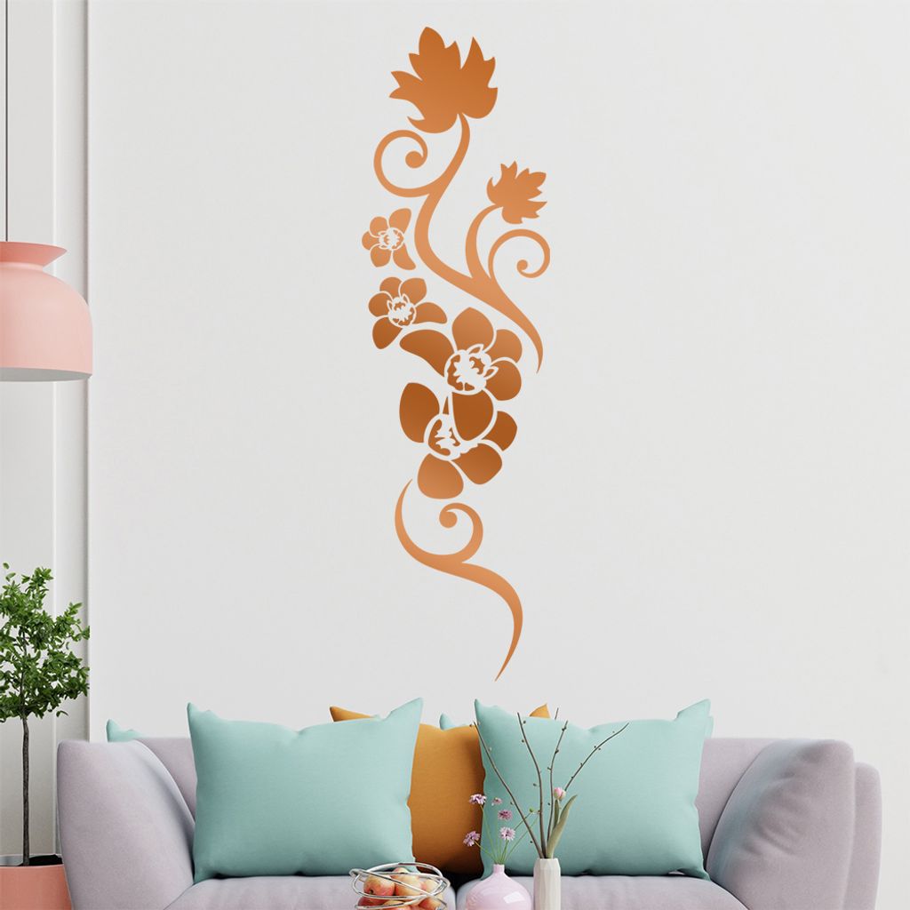 Orchidee - Linien Wandtattoo in 6 Größen - Wandaufkleber Wall Sticker - Dekoration, Küche, Wohnzimmer, Schlafzimmer, Badezimmer