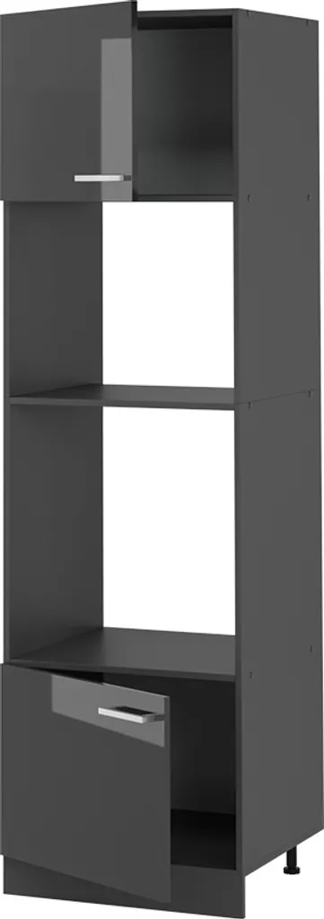 Meuble Micro-ondes Anthracite Haute Brillance 60cm Vicco R-Line 53551