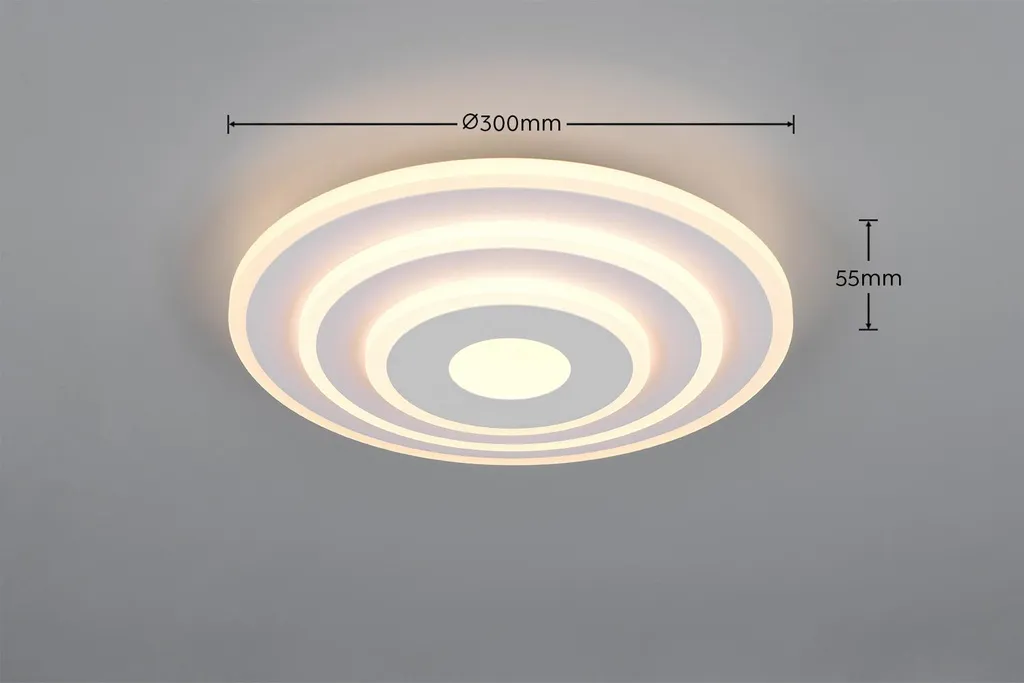 Plafonnier LED 30 cm blanc mat avec télécommande à intensité variable - 9