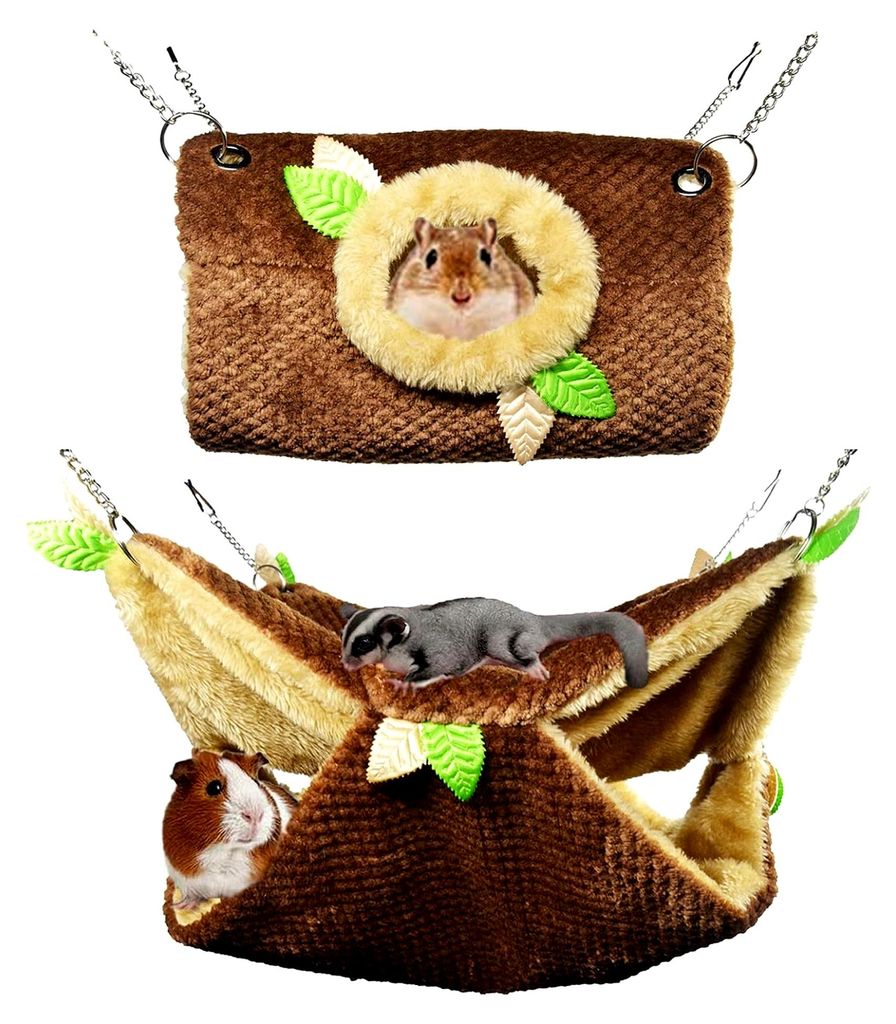 Kleintierhängematte und Tunnel für Hamster, Zuckergleiter, Eichhörnchen und andere kleine Haustiere