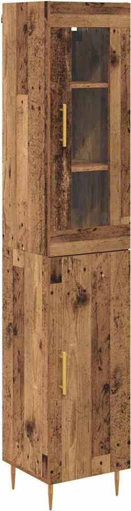 Highboard 2 pcs Altholz Holzwerkstoff