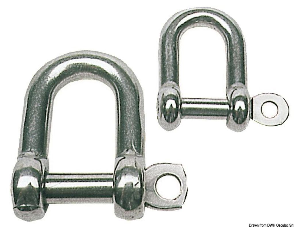 Edelstahl AISI 316 D-Schäkel 5 mm (retail 1 Stk..) Osculati 08.331.05