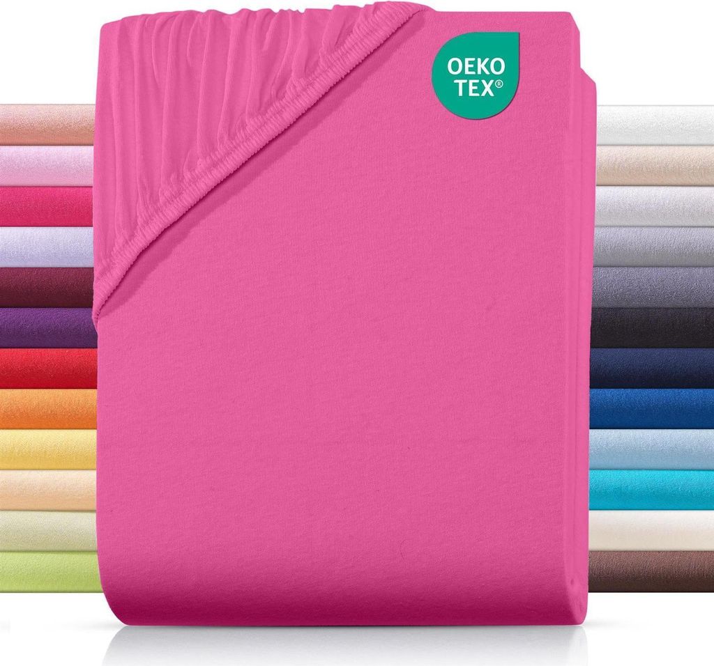 Jersey Spannbettlaken 70x140 cm aus 100% Baumwolle, Baby Bett Bettlaken Pink Uni