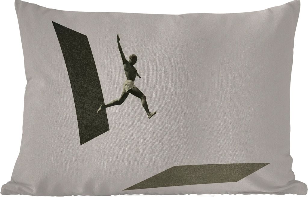 MuchoWow Outdoor Kissen - Jahrgang - Mann - Design - 50x30 cm - Wetterfest - Lounge Kissen - Sofa kissen - Wohnzimmer Dekoration