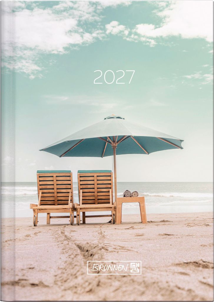 BRUNNEN Taschenkalender Mod. 731 2027 „Sunbeds“ | A6, Papier