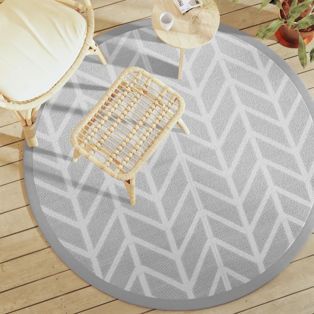 "im Angebot" Outdoor-Teppich ARAKIL Grau Ø160 cm PP - Outdoorteppiche CC16959