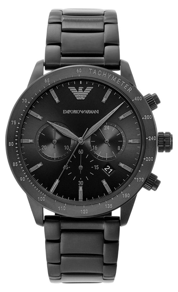 Emporio Armani Herren-Chronograph aus schwarzem Edelstahl Produktbild 