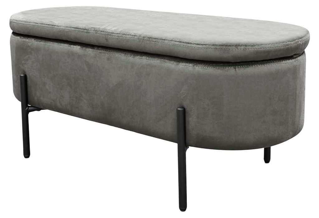 byLIVING Bank NOVA / Samt grau / Metall schwarz Produktbild 