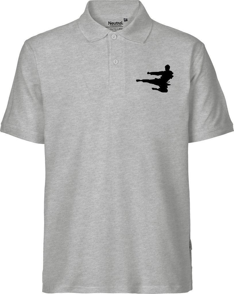 Huuraa Männer Oberteil Karate Silhouette Geschenk Größe 3XL Sport Grey Bio Baumwolle Fairtrade Karate Mitbringsel