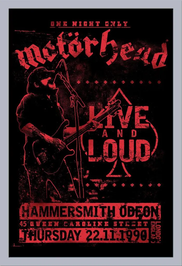 Set Poster Motorhead Live and Loud + Cornice Shinsuke Argento MDF