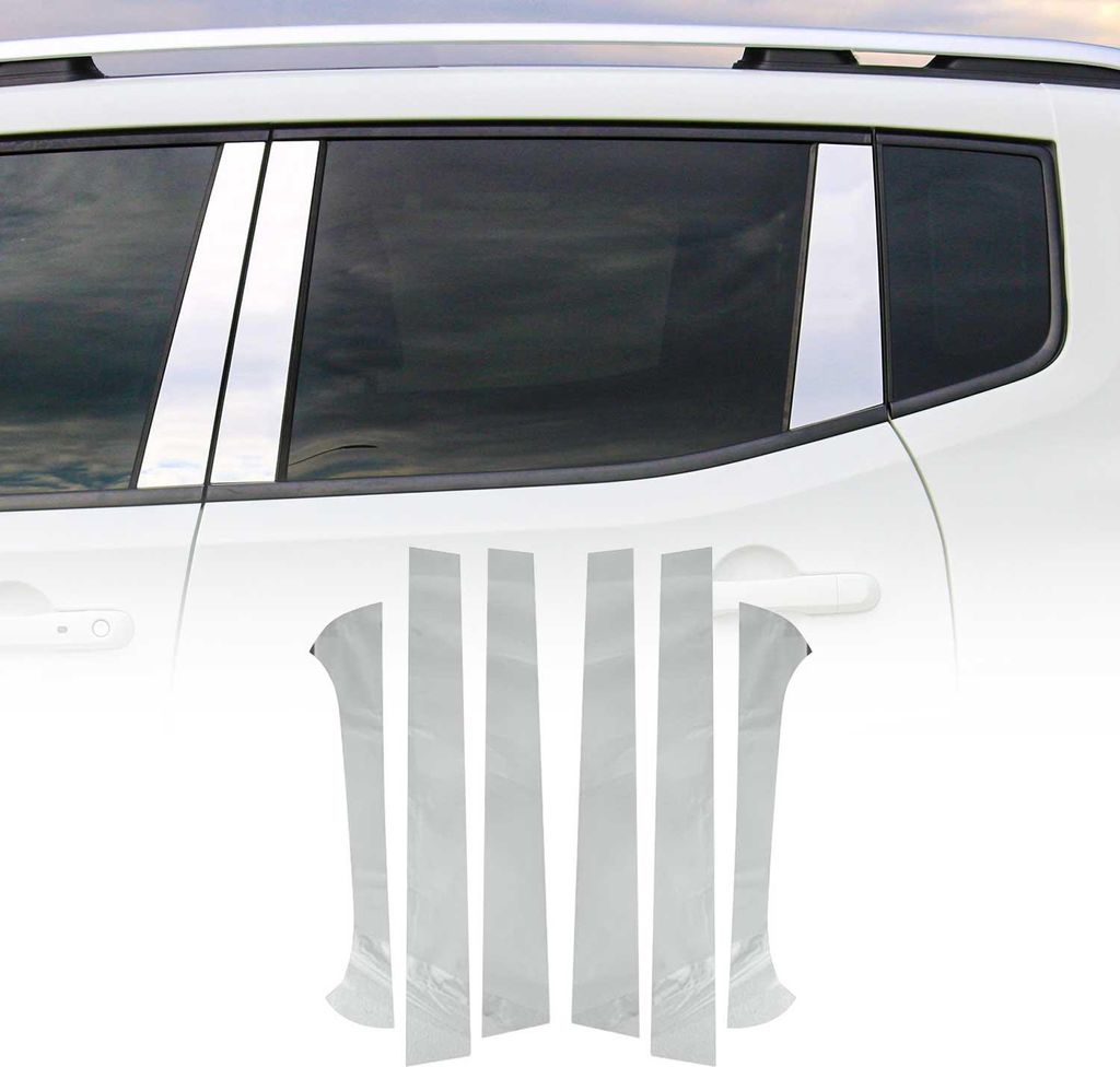 B-Säule C-Säule Türsäulen Verkleidung für Fiat Panda 2012-2021 Chrom Silber 6tlg