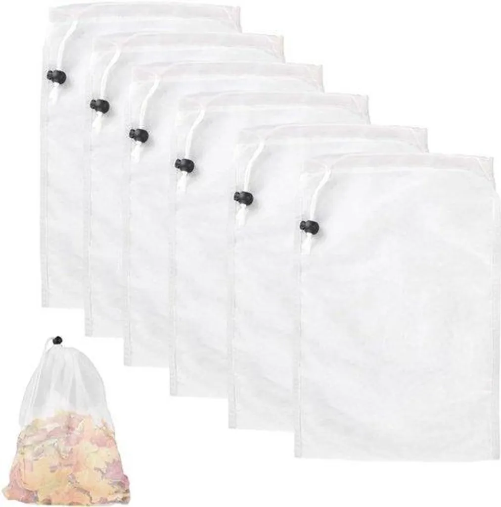 Lot 6 Filets Sans Fond Pour Tables De Billard | Sacs De Poche En Coton 35 Cm, Remplacement Universel Blanc