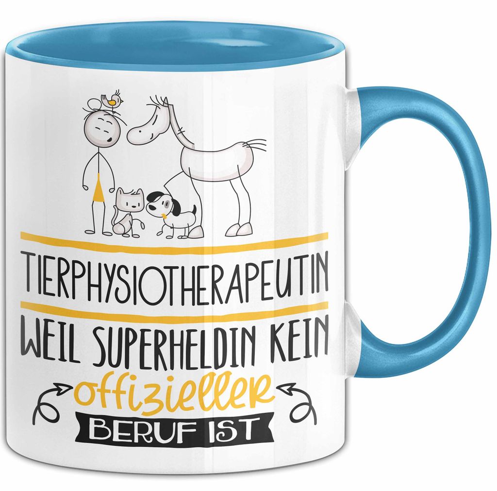 Tierphysiotherapeutin Geschenk Tasse Lustiger Spruch Tierphysiotherapeutin Weil Superheldin Kein Offizieller Beruf Ist Geschenkidee (Blau)
