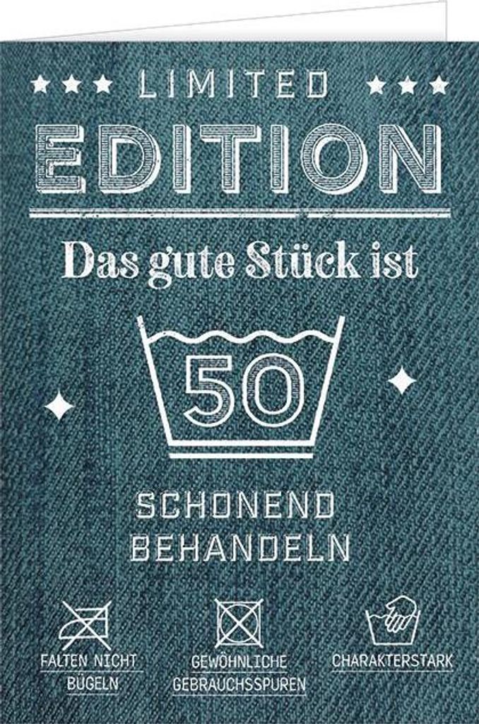 50. Geburtstag große A4 XXL Karte mit Umschlag Limited Produktbild 