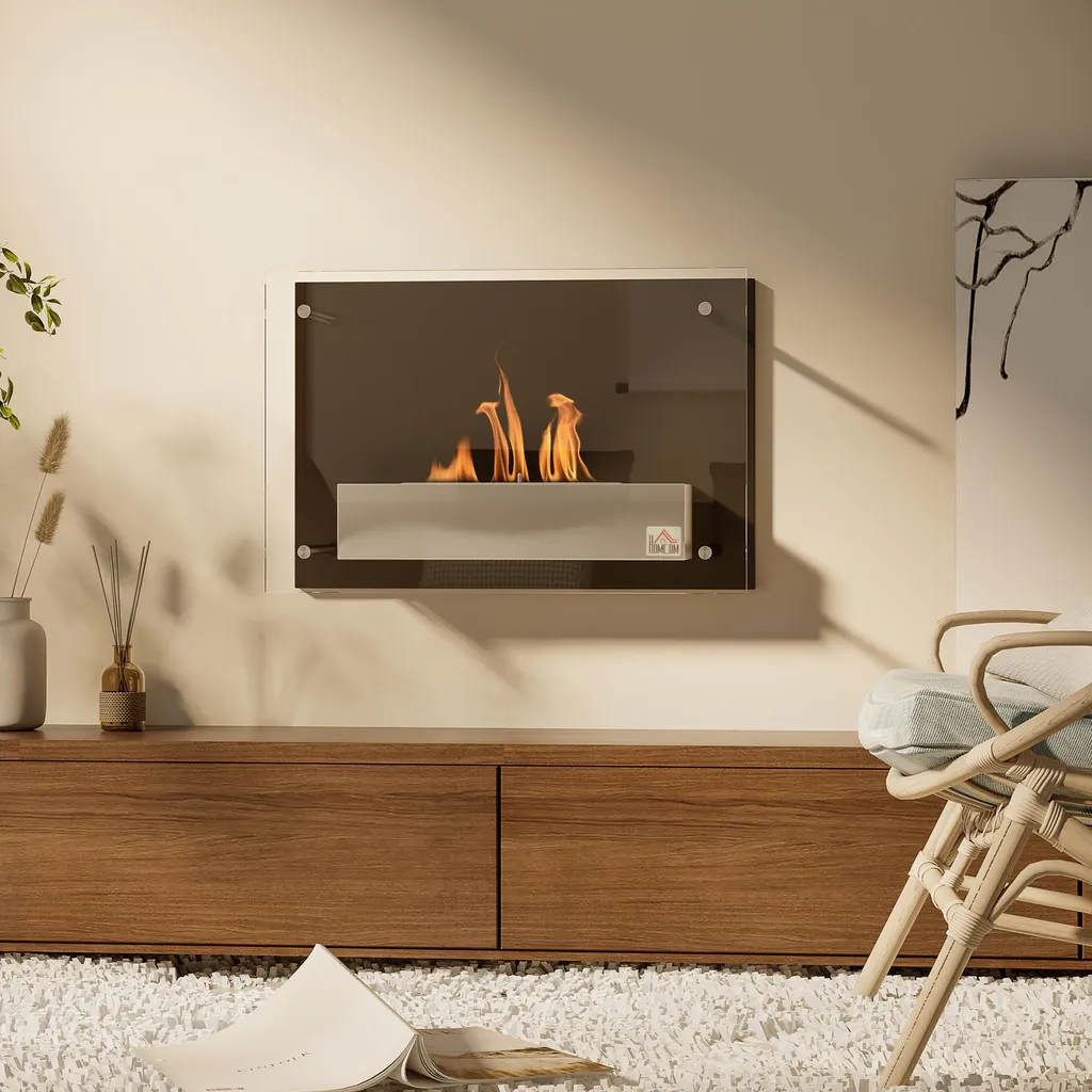 Cheminée bioéthanol murale encastrable sans fumée ni odeur acier 60 cm - 4