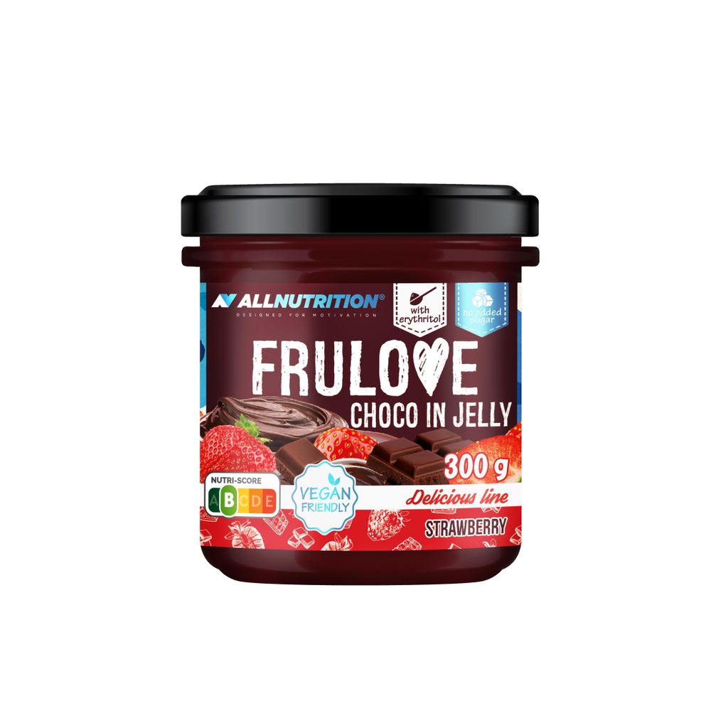 ALLNUTRITION FRULOVE Choco In Jelly 300g Erdbeere Marmelade Früchte Schokolade