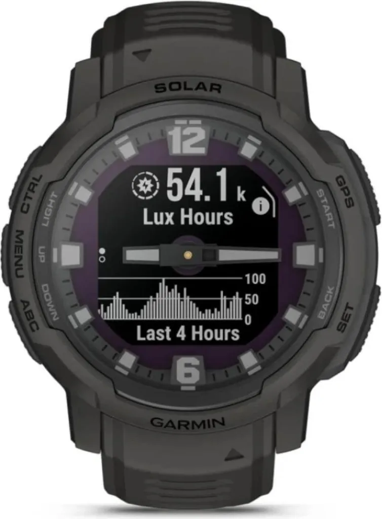 Montre Hybride GPS Garmin Instinct Crossover Solar Graphite Incassable