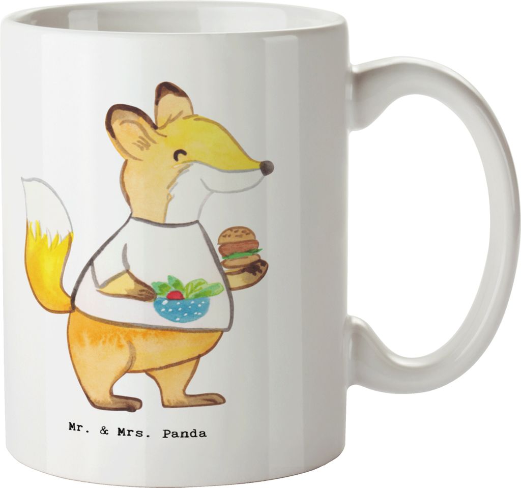 Mr. & Mrs. Panda Henkelbecher Systemgastronom Herz - Weiß - Geschenk, Kaffeetasse, Teepott, Kaffeebecher, Teetasse, Becher, Tasse
