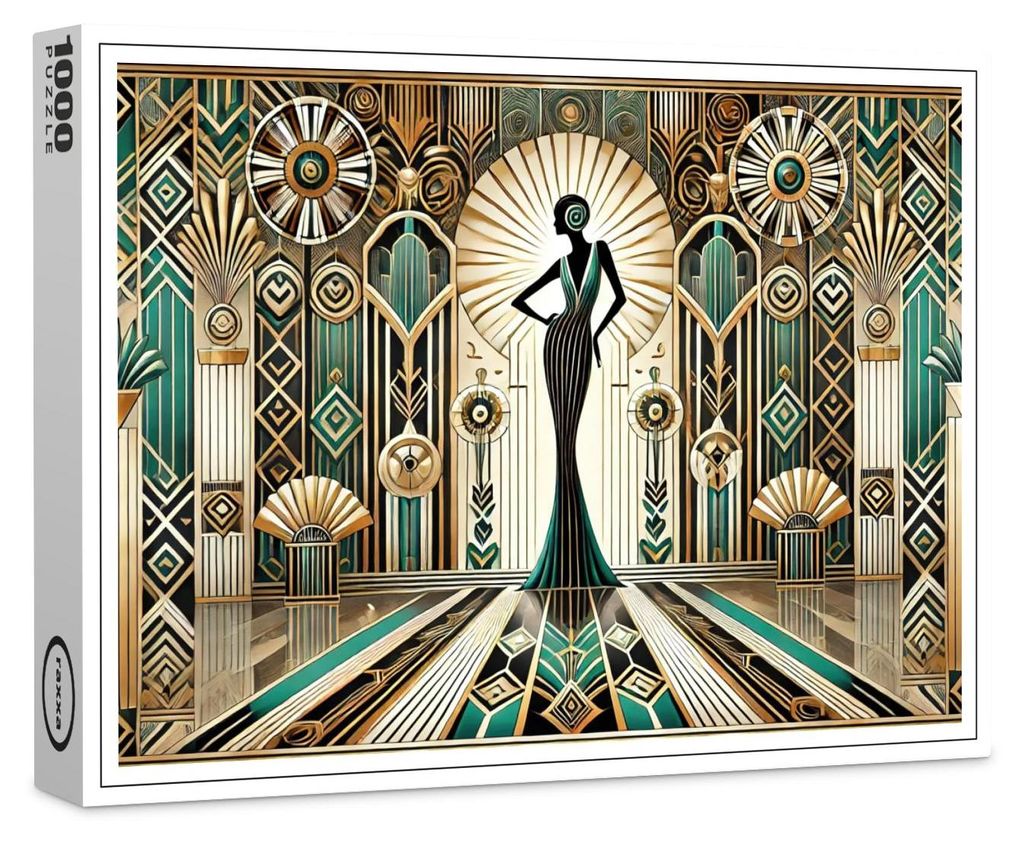 Puzzle haut de gamme Raxxa « Art Deco Glamour Woman », 1 Image du produit 