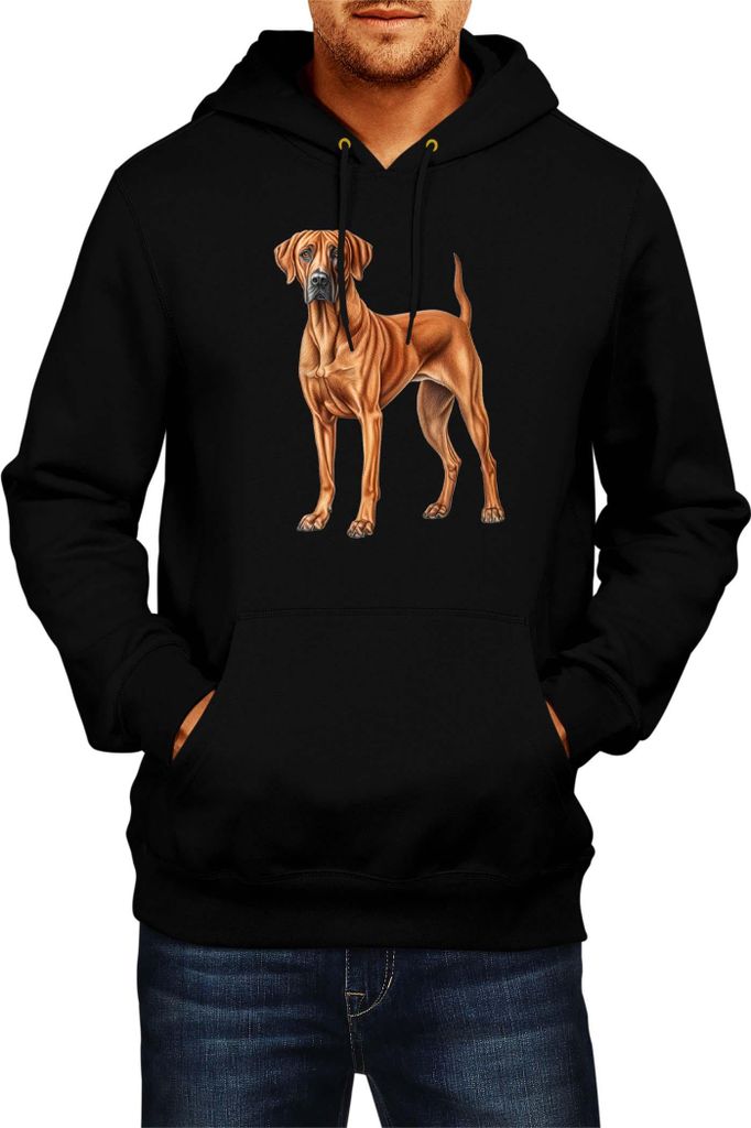 Herren Kapuzenpullover Dogs Breeds Rhodesian Ridgeback Dog Breed 006, Man S / Schwarz