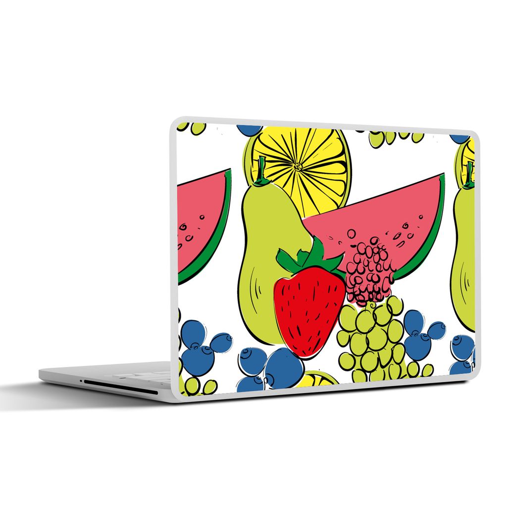 MuchoWow Laptop Aufkleber Sticker Cover Obst - Cartoon - Muster 25x18 cm - Laptop-Deko