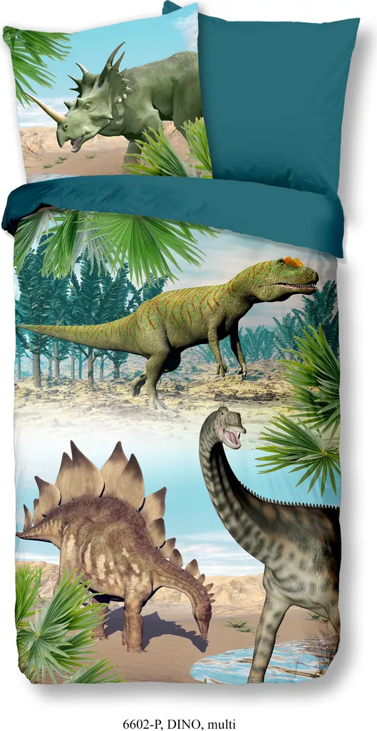 Biancheria Letto Dinosauri Good Morning | Copripiumino Cotone 135x200