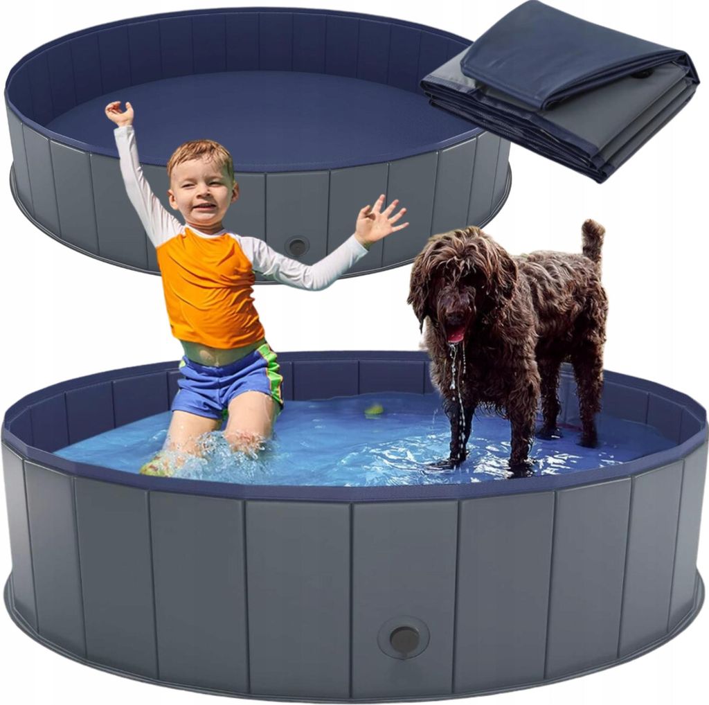 Hundepool, groß, faltbar, für den Garten, zum Waschen und Kühlen, 100 x 30 cm, massiv