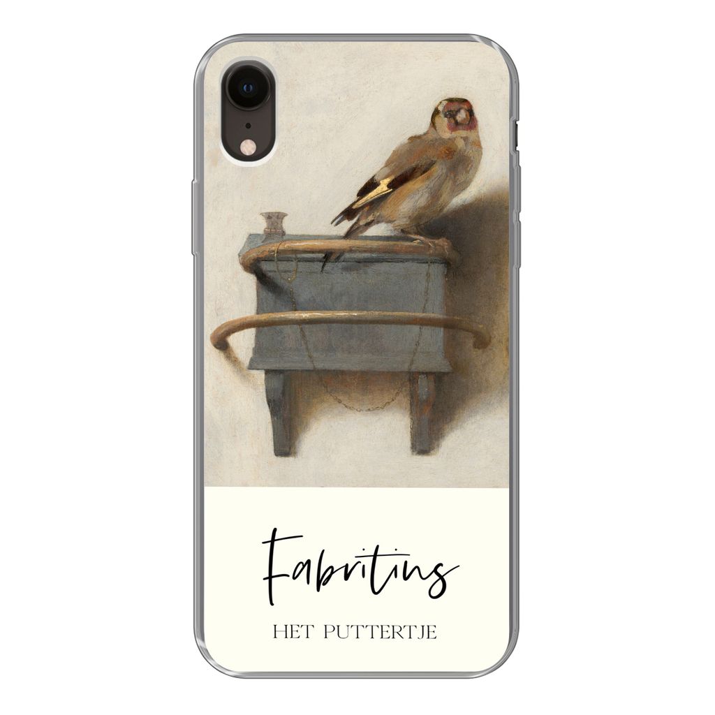 MuchoWow Handyhülle Schutzhülle Hülle für iPhone XR Alte Meister - Der Stieglitz - Fabritius Silikon Softcase Handy Hülle - Schutzdeckel