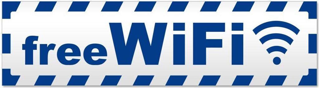 Kiwistar Free WiFi gestreift Magnetschild Schild magnetisch - 60cm Verkehrsblau - Magnetfolie für Auto PKW Kfz